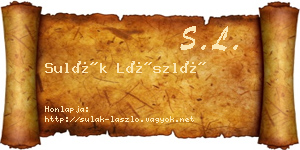 Sulák László névjegykártya